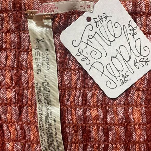 Free People Bandeau Salty Waters Top Plaid Tie Front Large - Picture 5 of 5